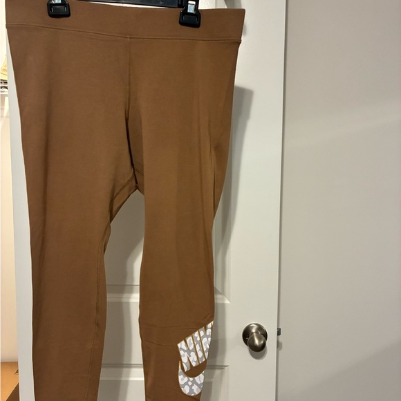 Nike Pants - Nike Tan Leggings with White Logo